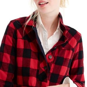 J.Crew Buffalo Check Plaid Flannel Popover